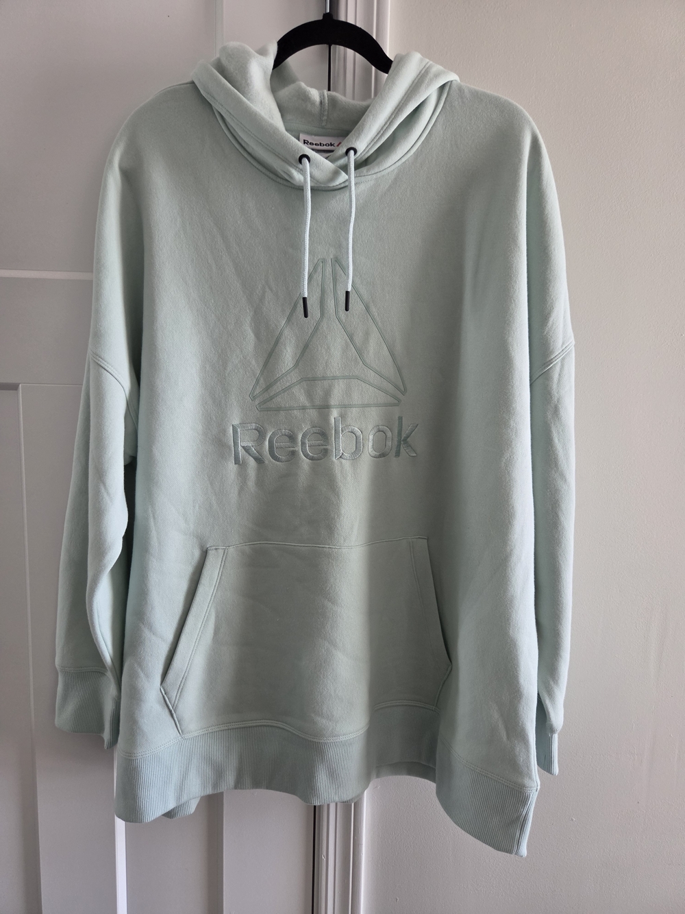 Reebok Women's Plus Size XXXL Hoodie Light Mint Blue Green Pullover With Pockets